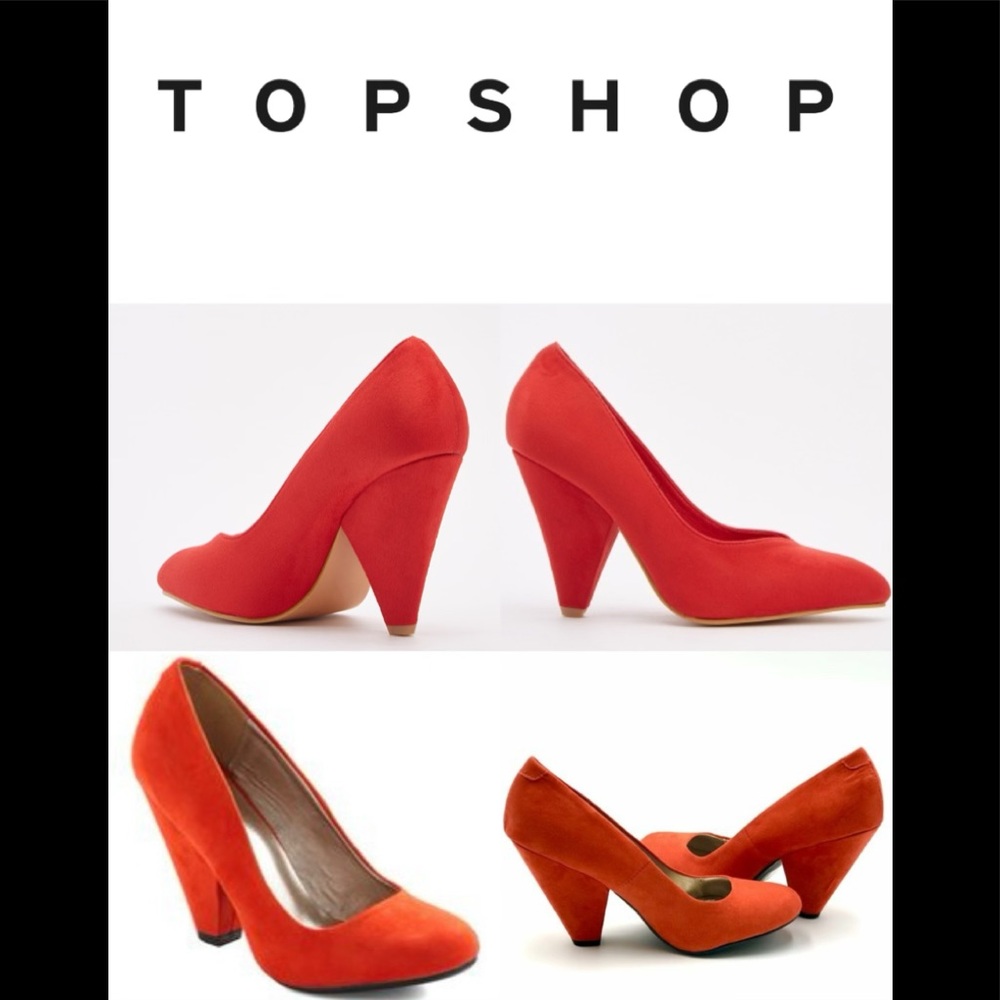 🆕💋TOPSHOP REAL SUEDE CONE HEEL PUMPS💋🆕 NWT